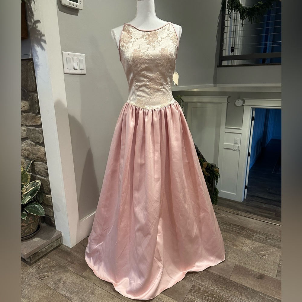 Vintage Prom Gown Jessica McClintock 90s Corset Pink | Gunne Sax